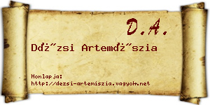 Dézsi Artemíszia névjegykártya